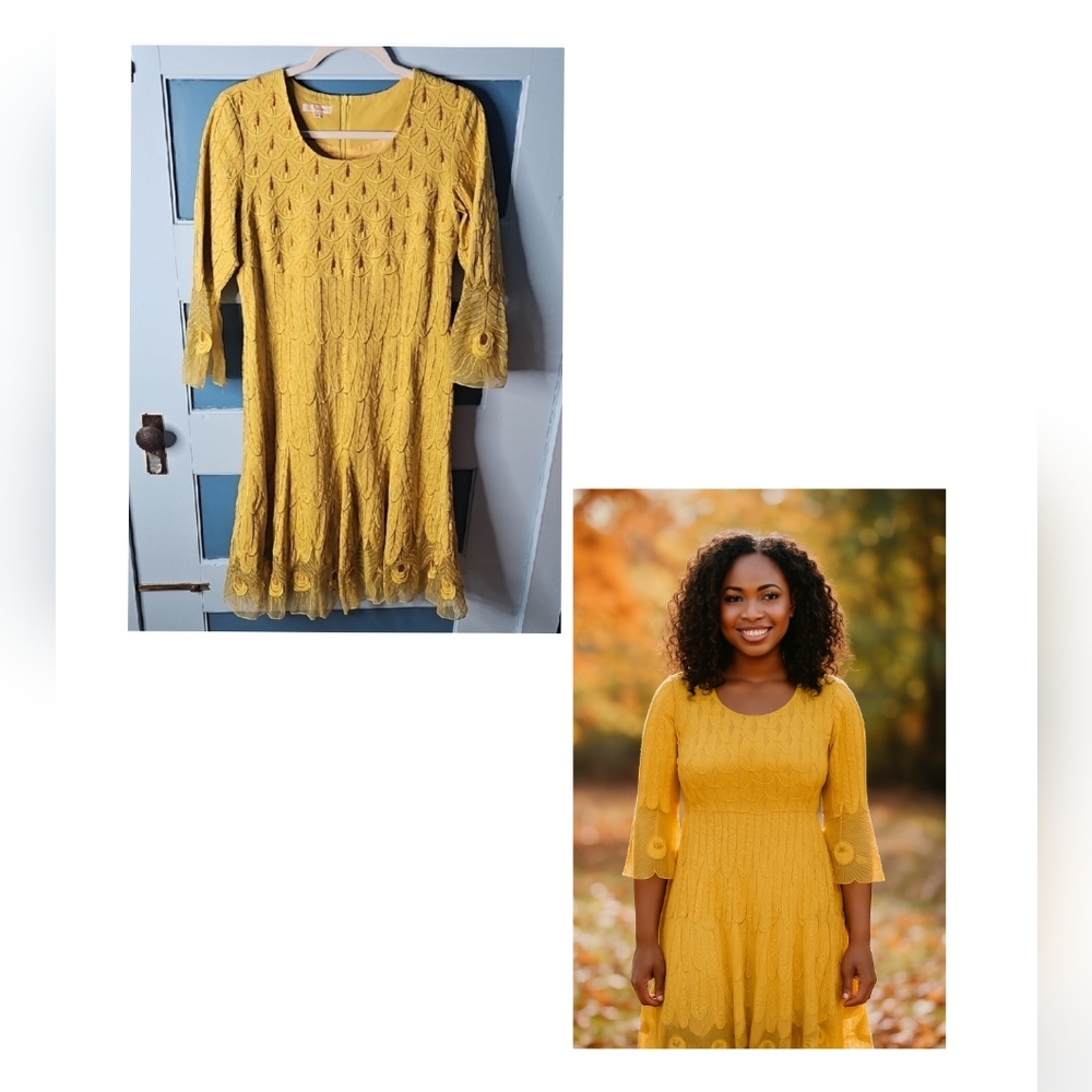 Luxurious Golden Yellow Giovanna Style Dress NWOT